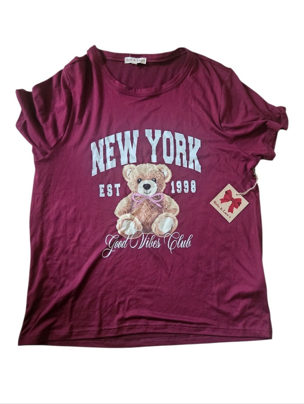 Ruby & Lace New York Est 1998 Varsity Style T-Shirt Women 1X - NWT